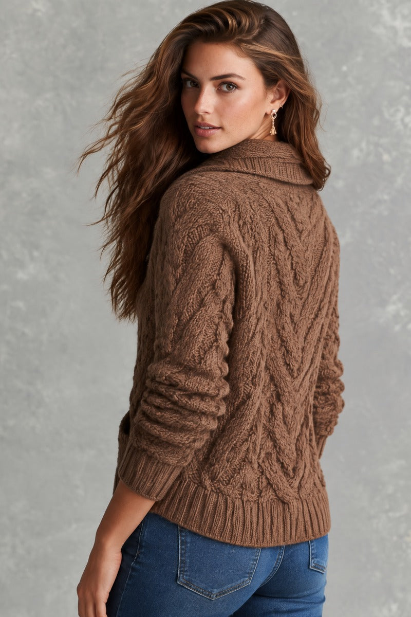 Peggy | Cowl Neck Cable Knit Sweater