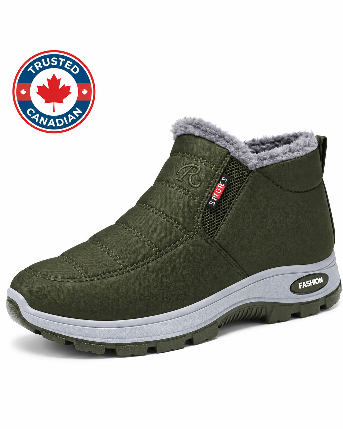 Juniper | Women’s Quilted Slip-On Green Ankle Boots