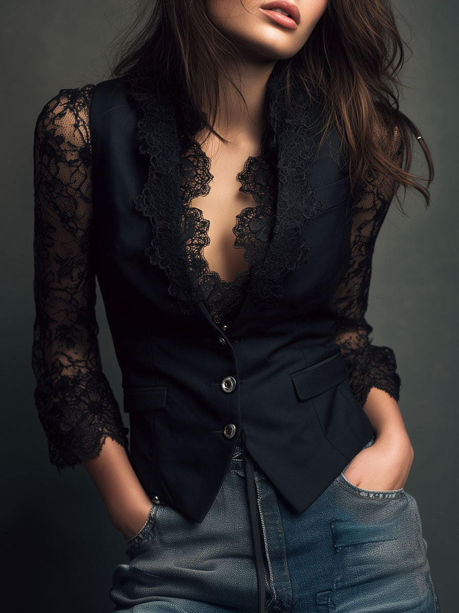 Vittoria | Sheer Sleeve Blazer