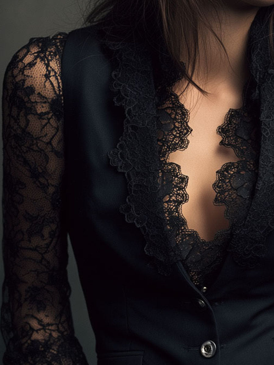 Vittoria | Sheer Sleeve Blazer