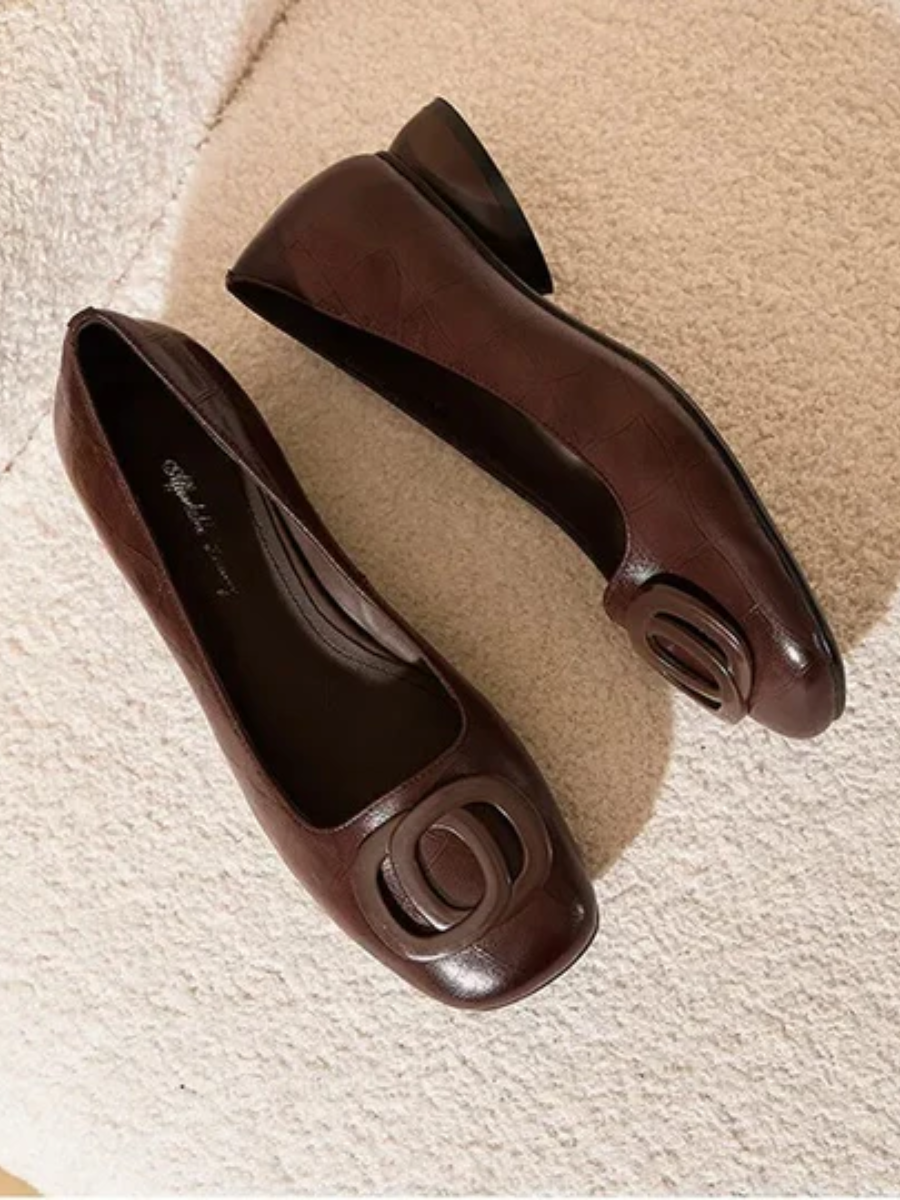 Clara | Opium Leather Flats