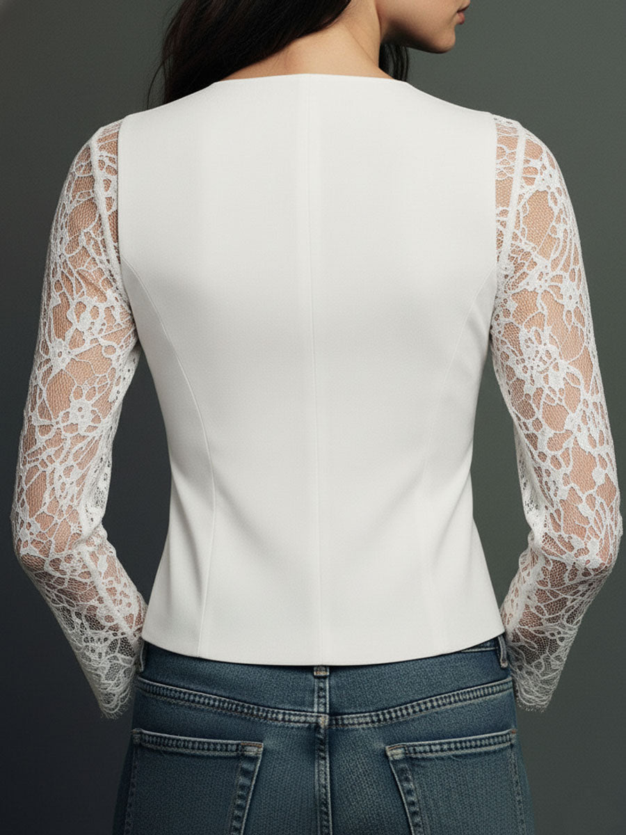 Vittoria | Sheer Sleeve Blazer