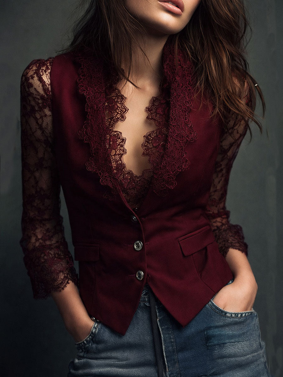 Vittoria | Sheer Sleeve Blazer
