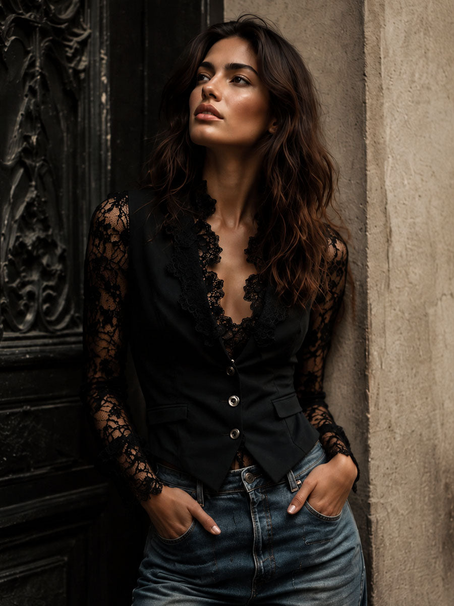Vittoria | Sheer Sleeve Blazer