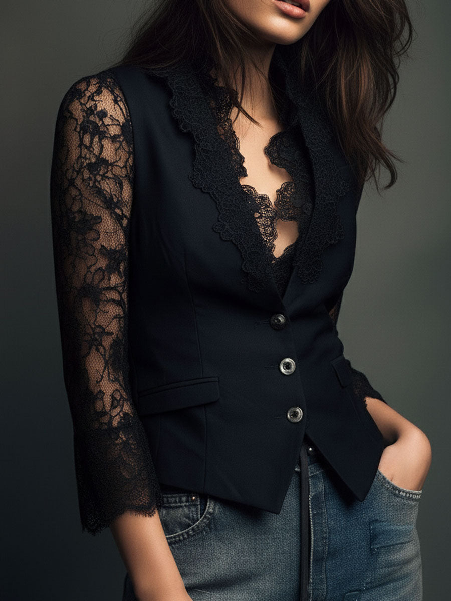 Vittoria | Sheer Sleeve Blazer