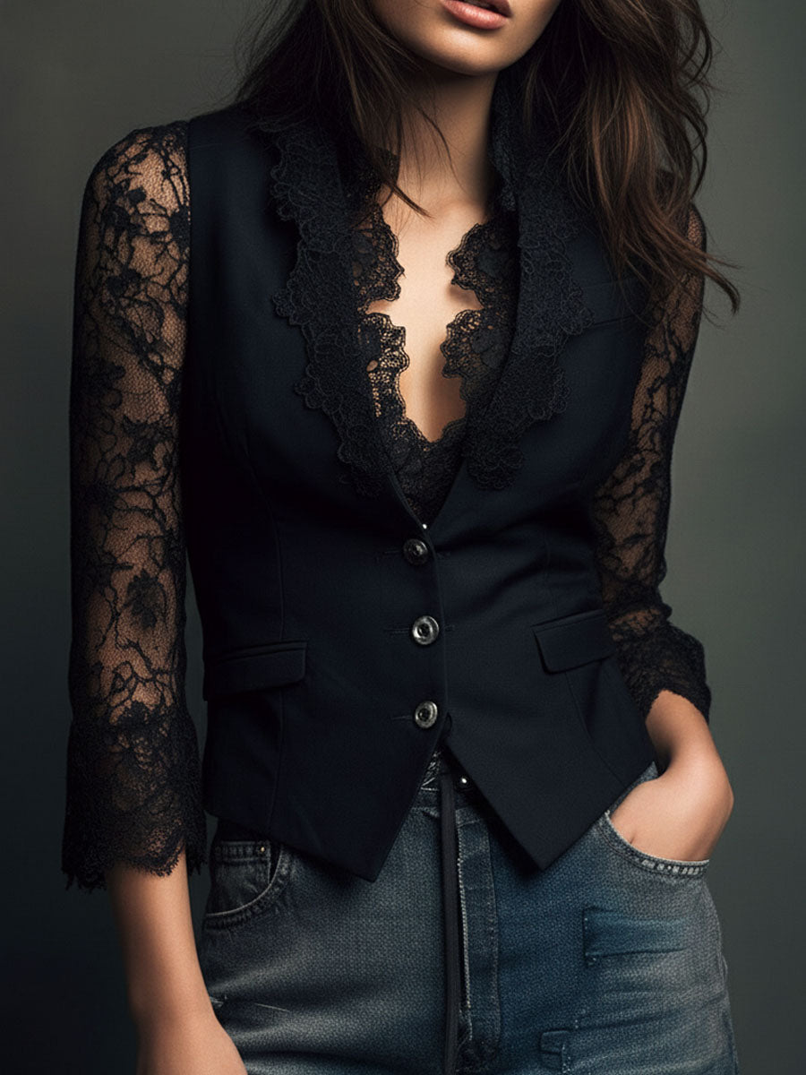Vittoria | Sheer Sleeve Blazer