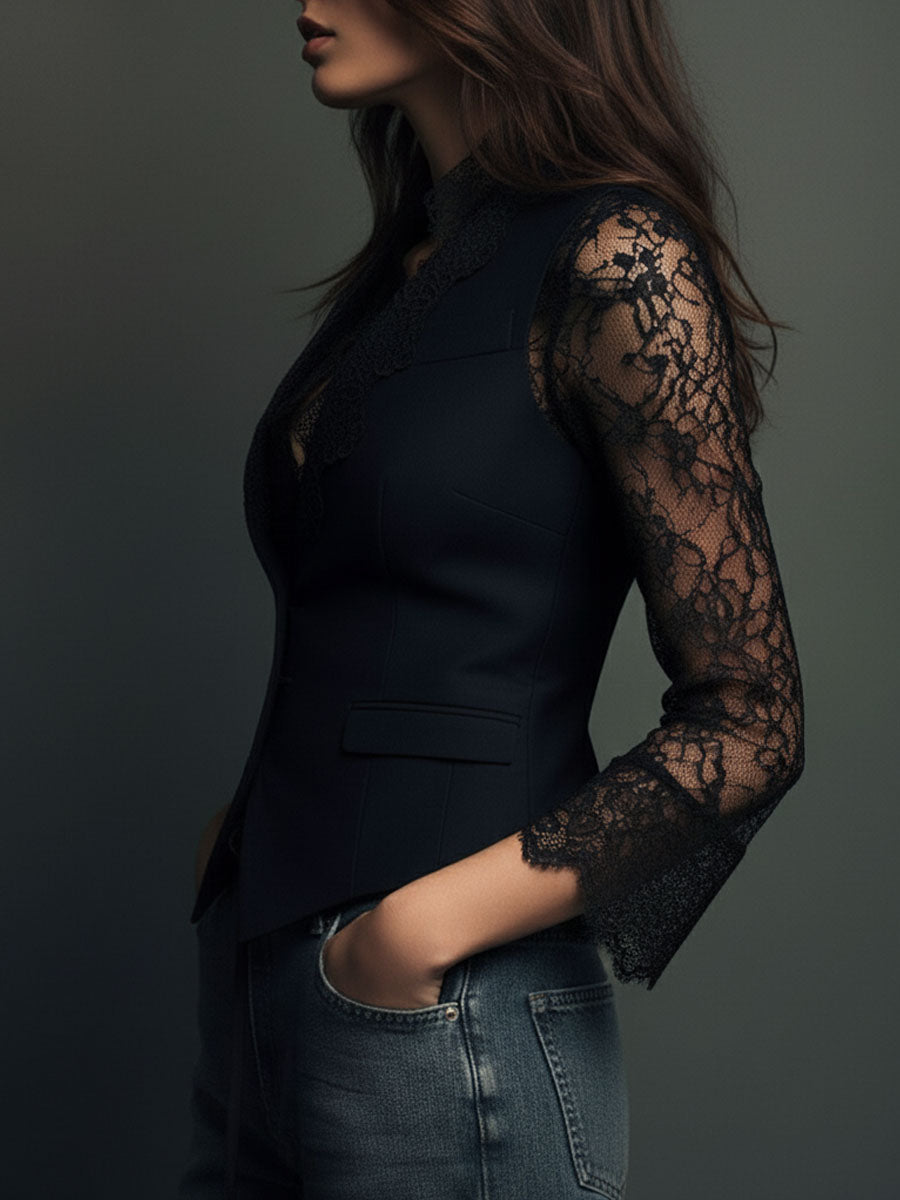 Vittoria | Sheer Sleeve Blazer