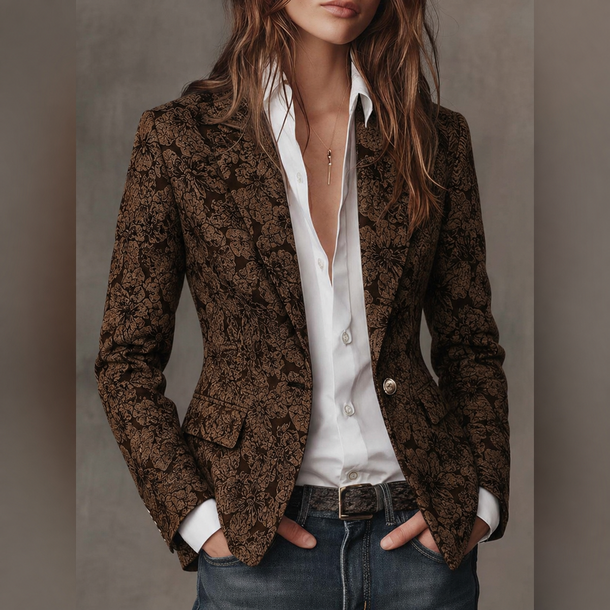 Loretta | Fitted Cashmere Jacquard Blazer