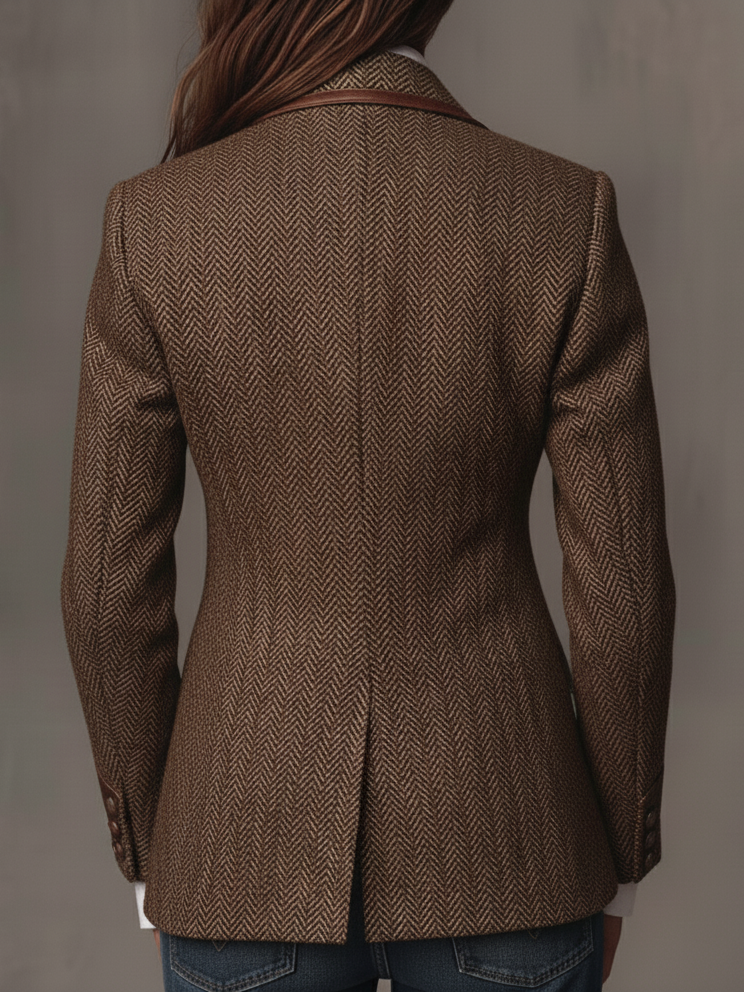 Doris | Women's Herringbone Paisley Lapel Blazer