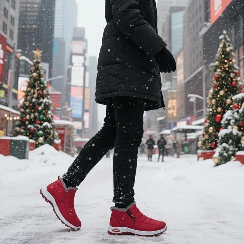 Rosalind | Women’s Quilted Slip-On Dark Red Ankle Boots
