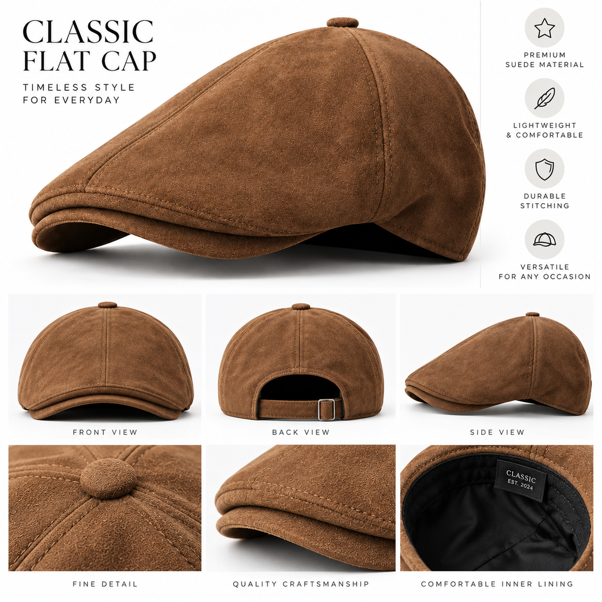 Alden | Suede Driving Cap