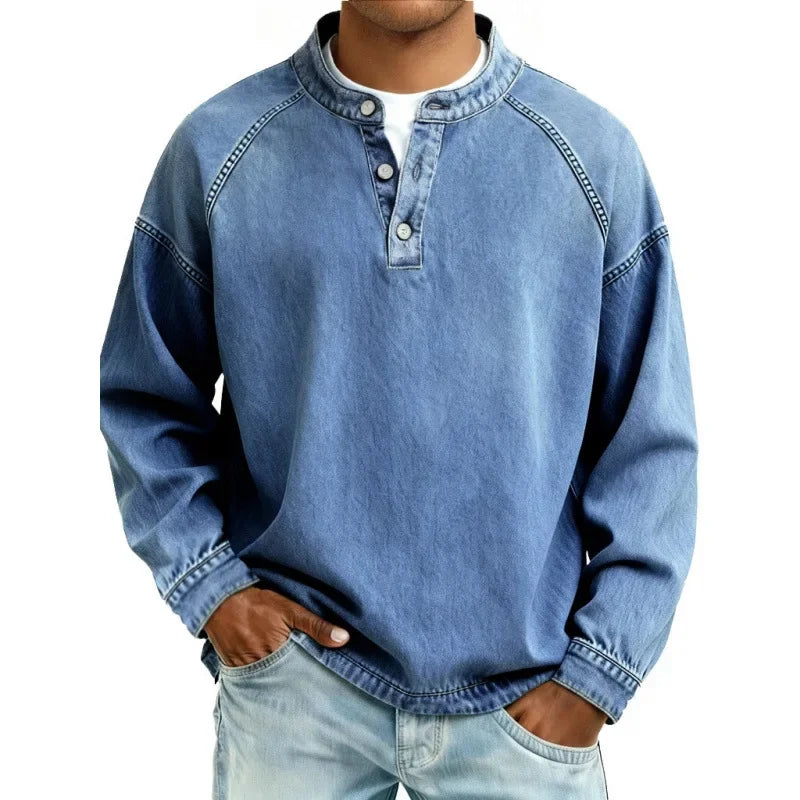 Stanley | Vintage Henley Denim Shirt