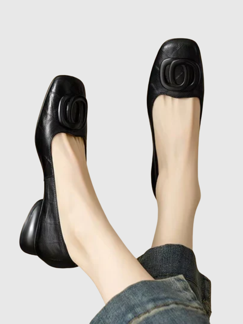 Clara | Opium Leather Flats
