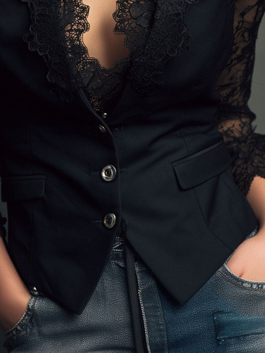 Vittoria | Sheer Sleeve Blazer
