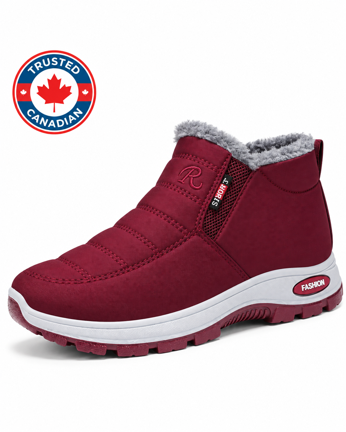 Cordelia | Women’s Quilted Slip On Red Ankle Boots