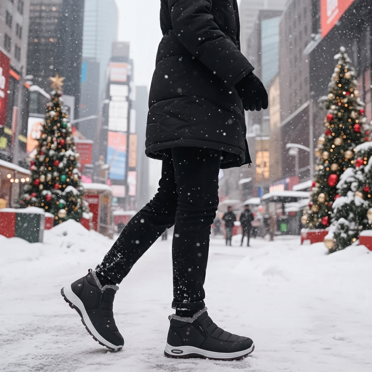 Charlie | Women’s Quilted Slip-On Black Ankle Boots