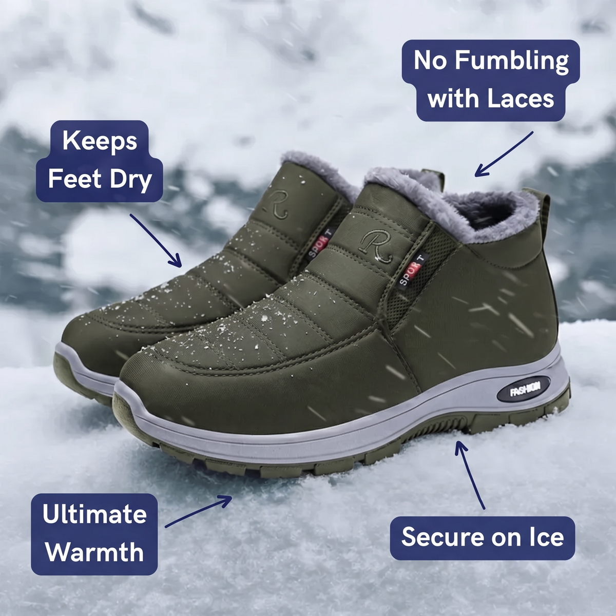 Juniper | Women’s Quilted Slip-On Green Ankle Boots