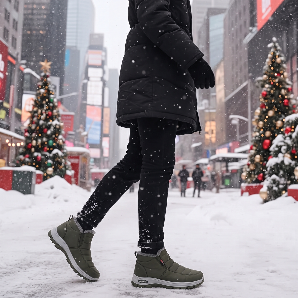 Juniper | Women’s Quilted Slip-On Green Ankle Boots