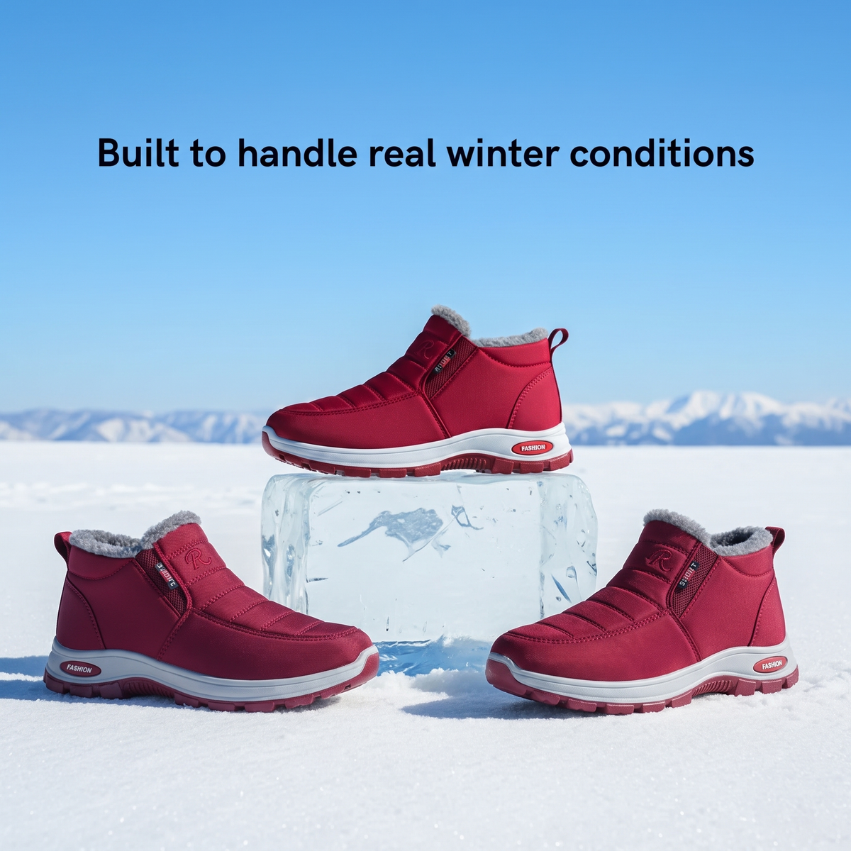Rosalind | Women’s Quilted Slip-On Dark Red Ankle Boots