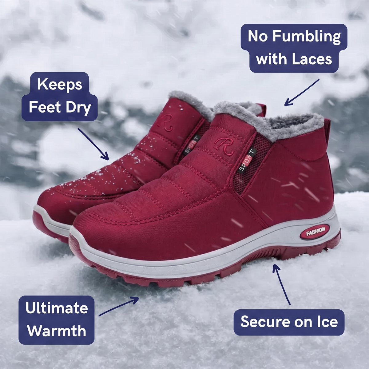 Cordelia | Women’s Quilted Slip On Red Ankle Boots