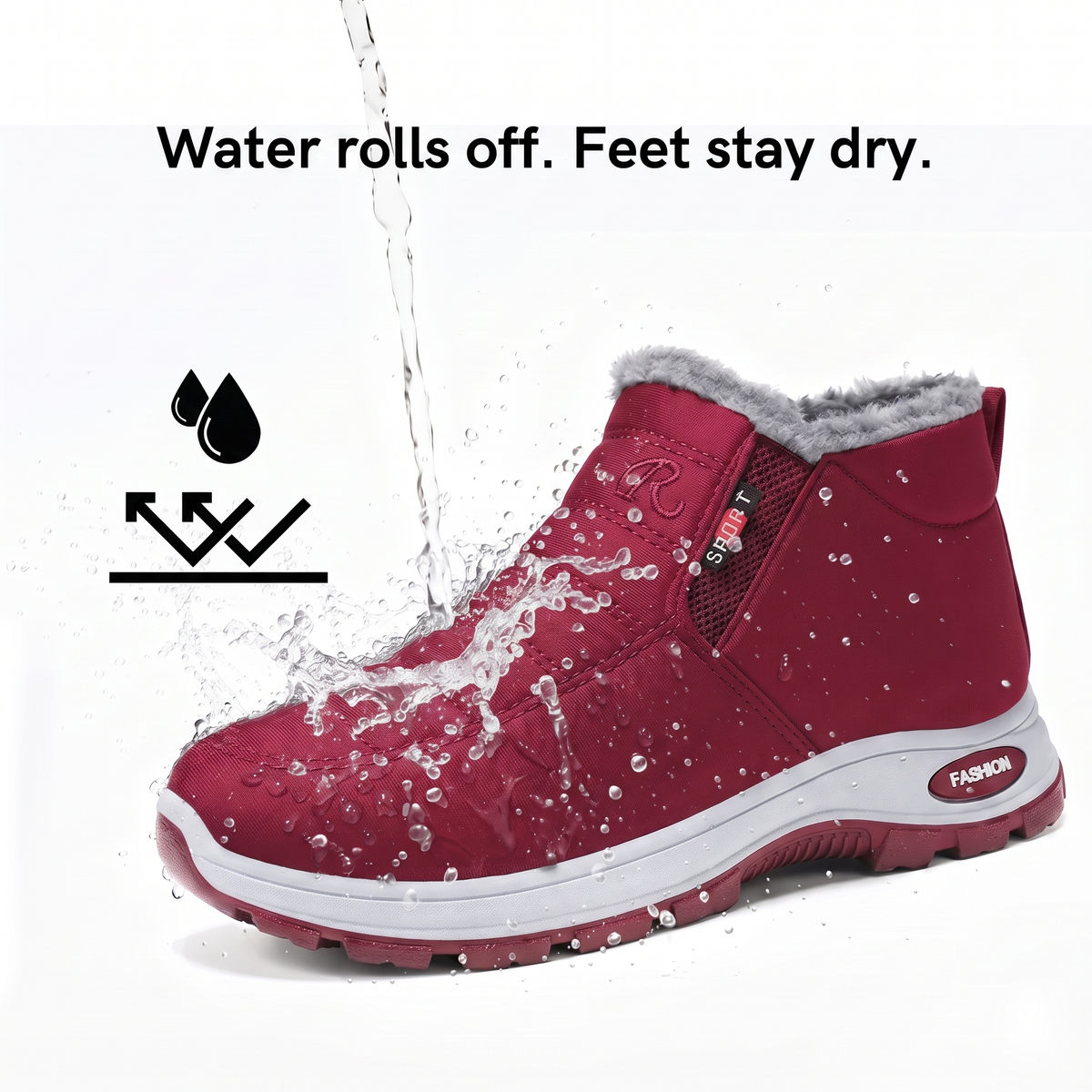 Rosalind | Women’s Quilted Slip-On Dark Red Ankle Boots