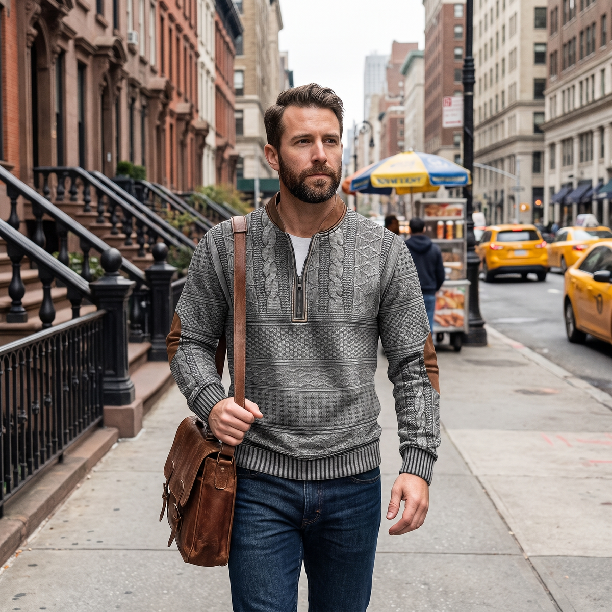 Dimitri | Retro Zip-Up Sweater